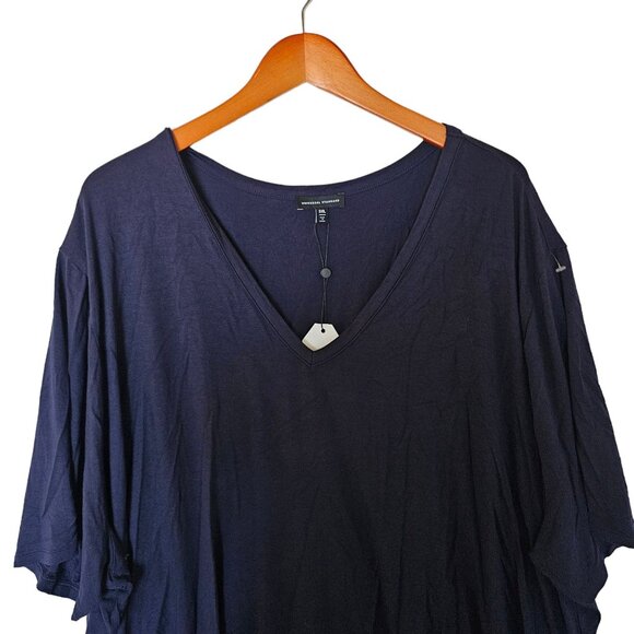 Universal Standard Blue Slouchy V-Neck T Shirt Size 3XL NWT Rayon - Picture 5 of 9